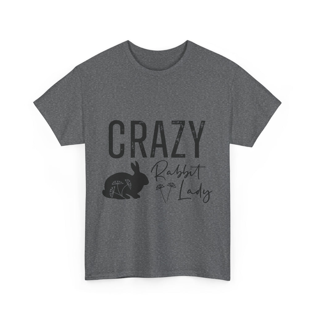 Crazy Rabbit Lady Tee, Funny Animal Lover Shirt, Gift for Pet Owners, Cute Rabbit Design, Unisex Cotton Tee