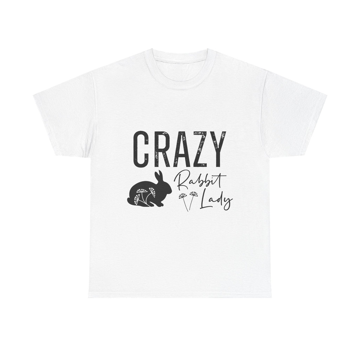 Crazy Rabbit Lady Tee, Funny Animal Lover Shirt, Gift for Pet Owners, Cute Rabbit Design, Unisex Cotton Tee