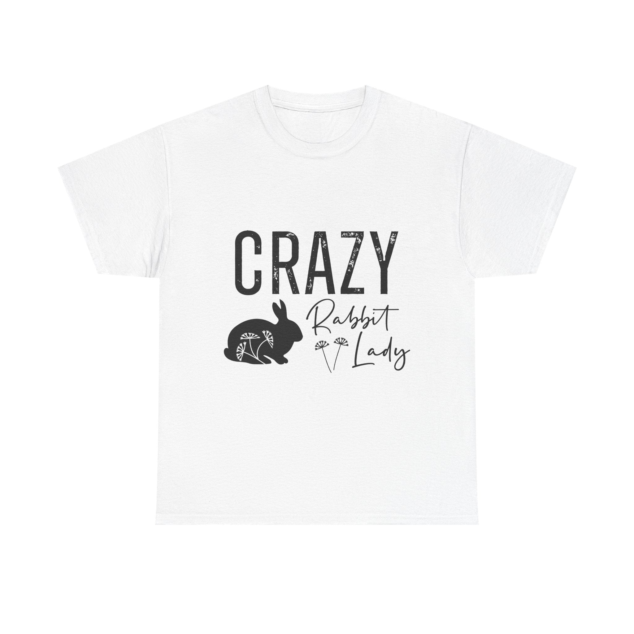 Crazy Rabbit Lady Tee, Funny Animal Lover Shirt, Gift for Pet Owners, Cute Rabbit Design, Unisex Cotton Tee