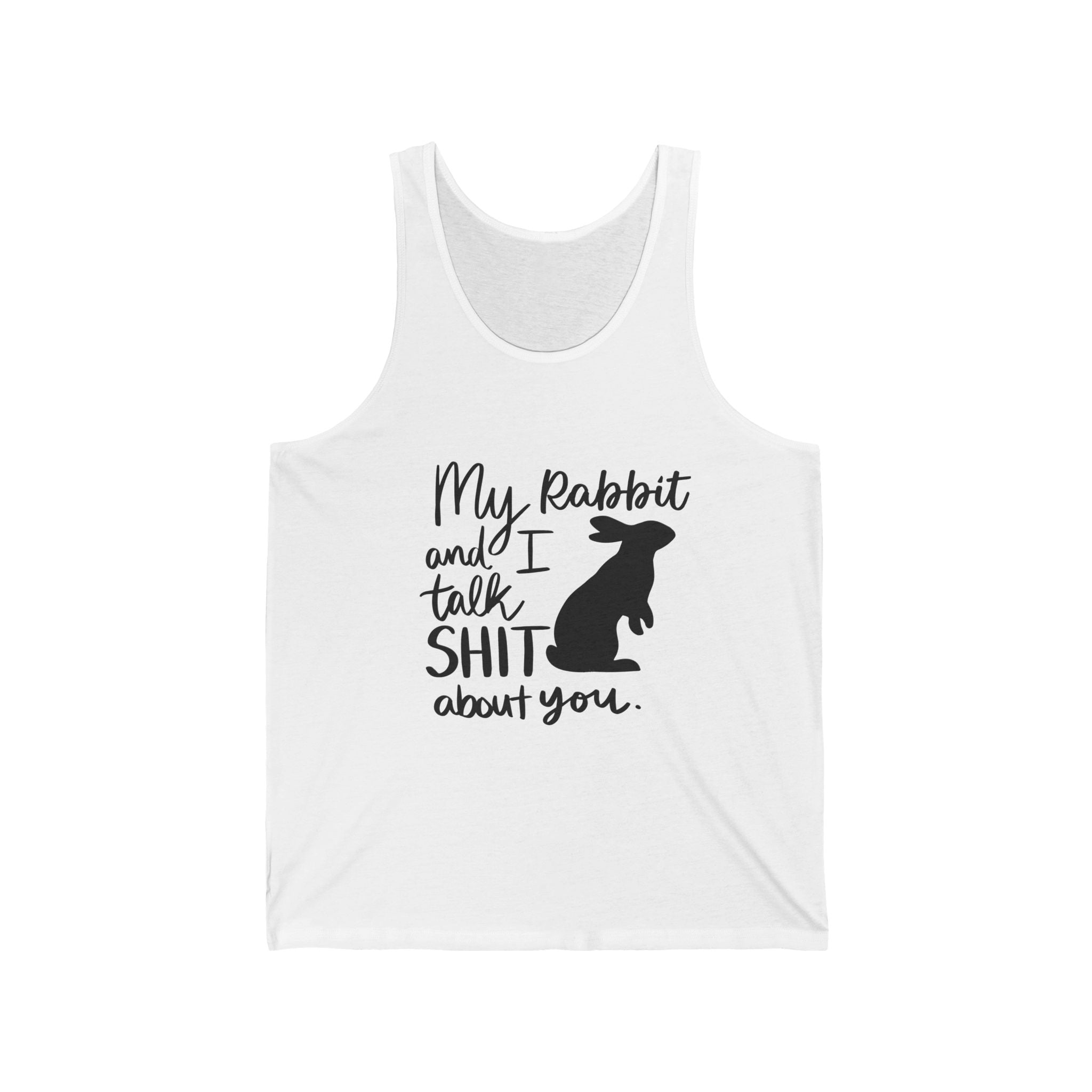 Funny Rabbit Lover Tank Top, Unisex Jersey Tank, Pet Owner Gift, Birthday Gift, Animal Lover Apparel, Casual Summer Wear