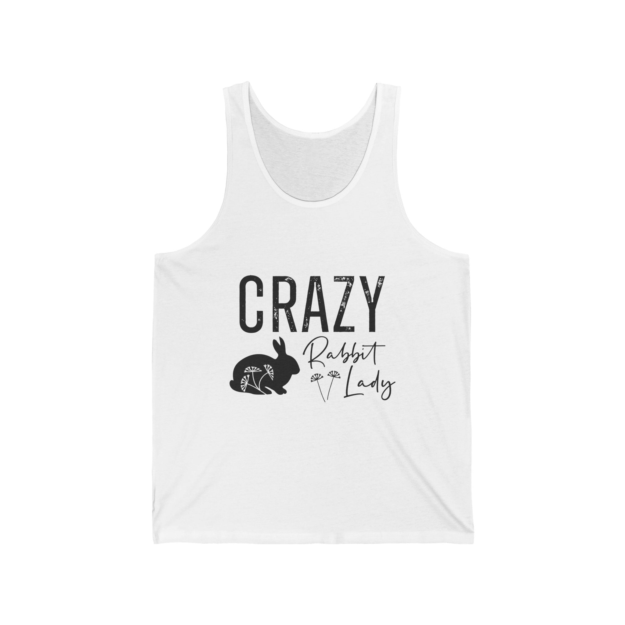 Crazy Rabbit Lady Unisex Jersey Tank - Perfect for Animal Lovers, Easter Celebrations, Cozy Summer Days, Fun Gifts, Casual Wear