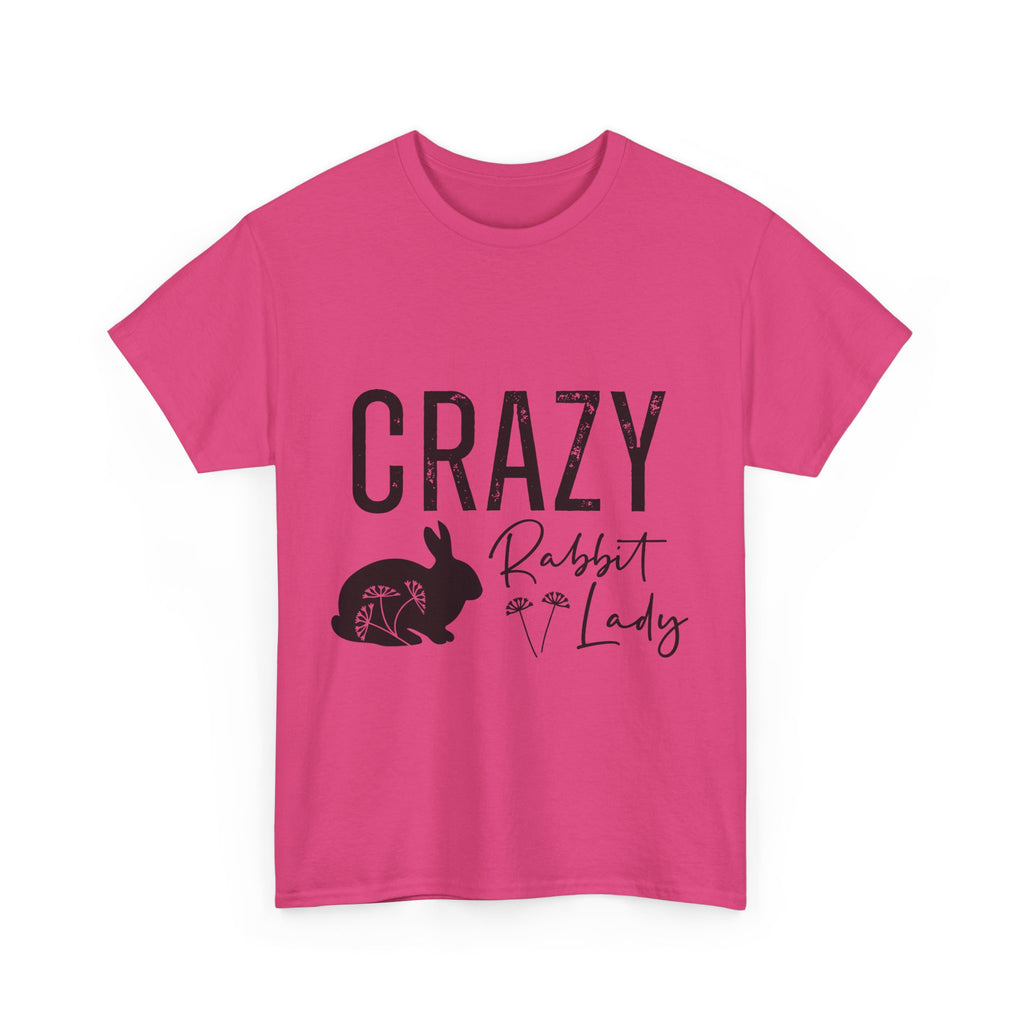 Crazy Rabbit Lady Tee, Funny Animal Lover Shirt, Gift for Pet Owners, Cute Rabbit Design, Unisex Cotton Tee
