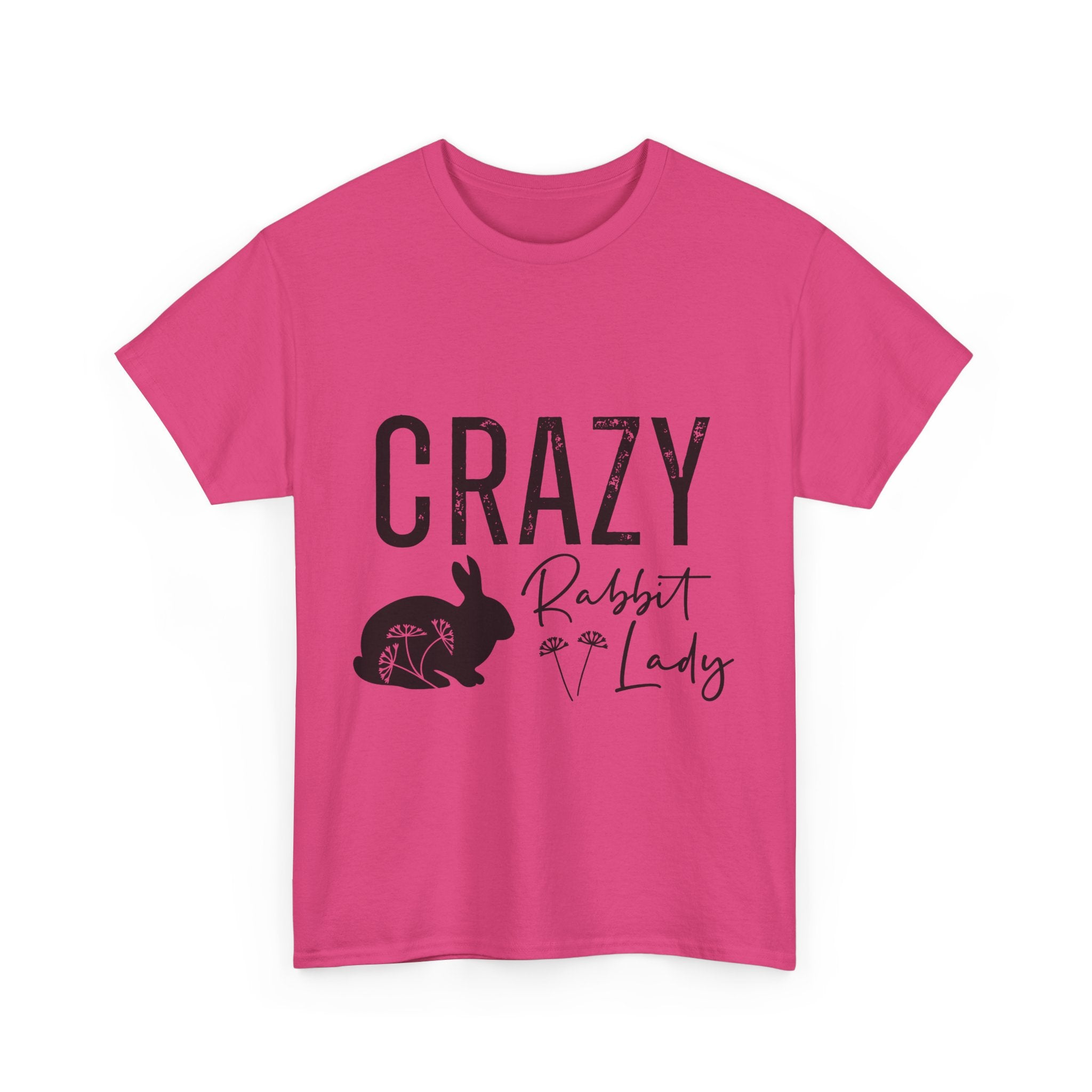 Crazy Rabbit Lady Tee, Funny Animal Lover Shirt, Gift for Pet Owners, Cute Rabbit Design, Unisex Cotton Tee