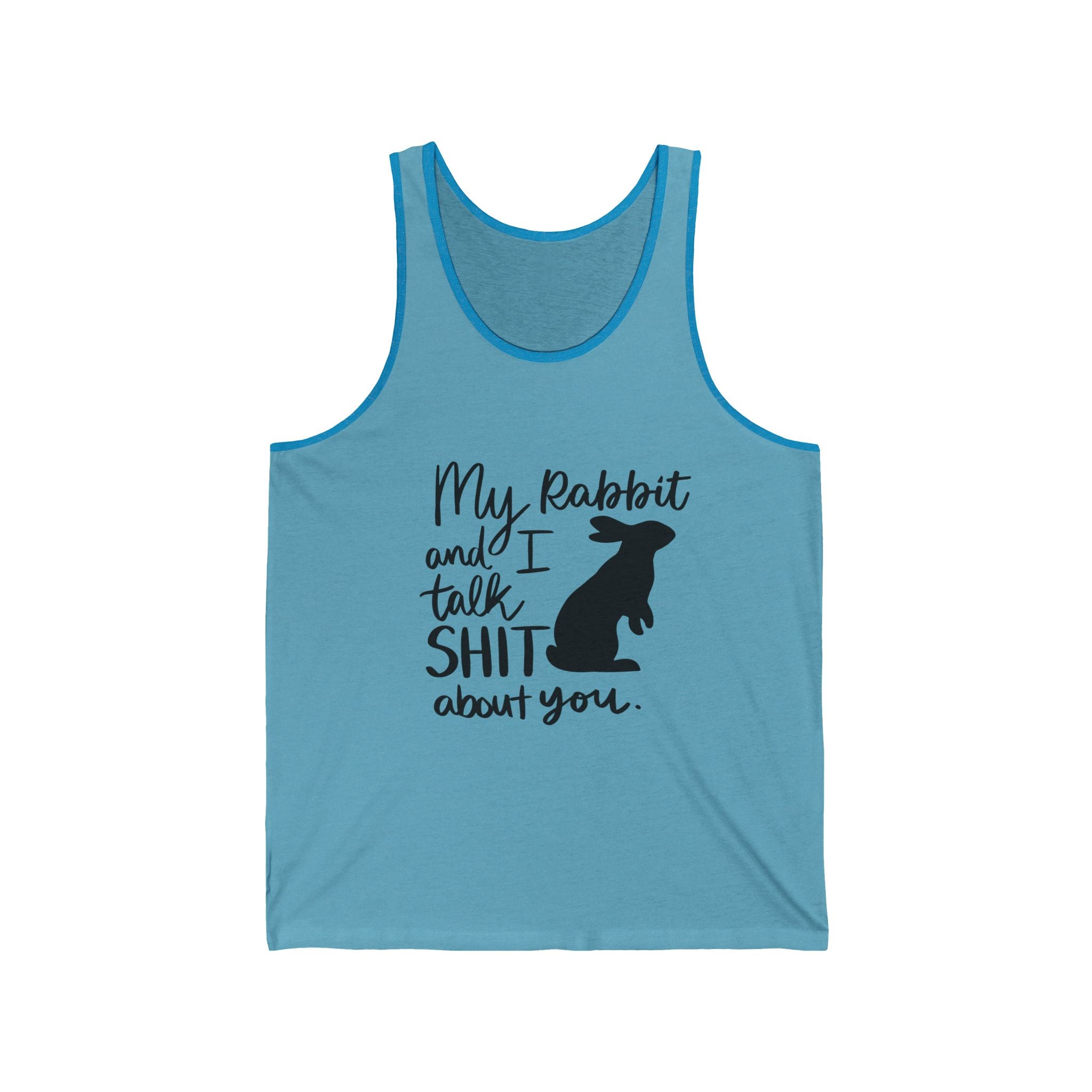 Funny Rabbit Lover Tank Top, Unisex Jersey Tank, Pet Owner Gift, Birthday Gift, Animal Lover Apparel, Casual Summer Wear