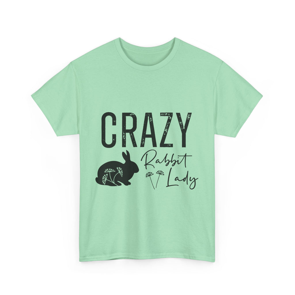 Crazy Rabbit Lady Tee, Funny Animal Lover Shirt, Gift for Pet Owners, Cute Rabbit Design, Unisex Cotton Tee