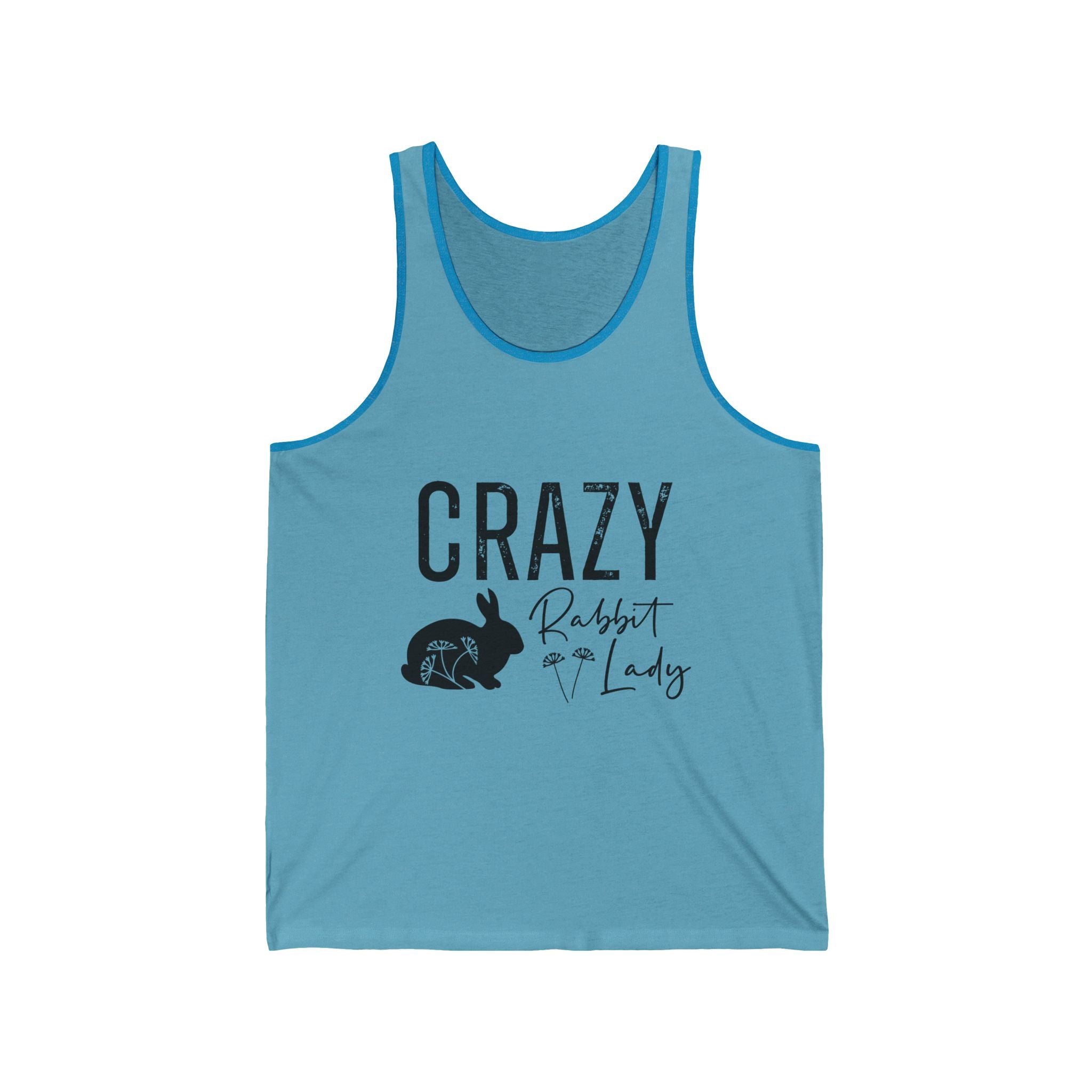 Crazy Rabbit Lady Unisex Jersey Tank - Perfect for Animal Lovers, Easter Celebrations, Cozy Summer Days, Fun Gifts, Casual Wear
