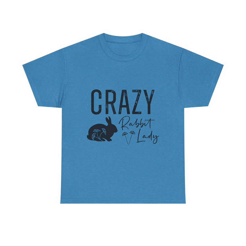 Crazy Rabbit Lady Tee, Funny Animal Lover Shirt, Gift for Pet Owners, Cute Rabbit Design, Unisex Cotton Tee