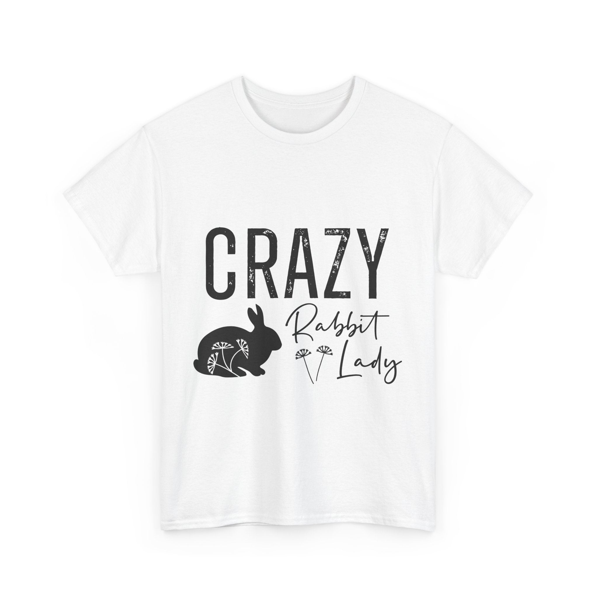 Crazy Rabbit Lady Tee, Funny Animal Lover Shirt, Gift for Pet Owners, Cute Rabbit Design, Unisex Cotton Tee