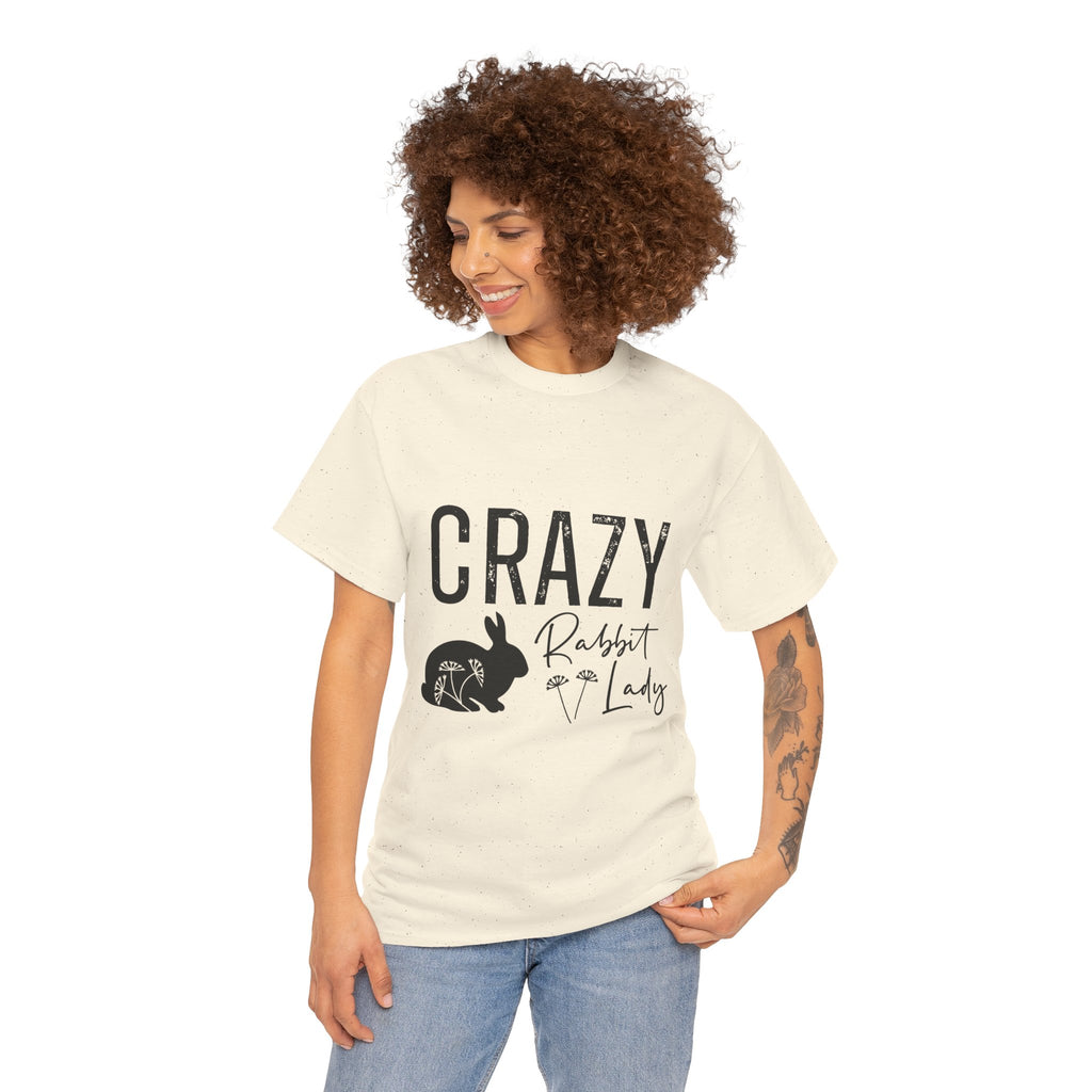 Crazy Rabbit Lady Tee, Funny Animal Lover Shirt, Gift for Pet Owners, Cute Rabbit Design, Unisex Cotton Tee
