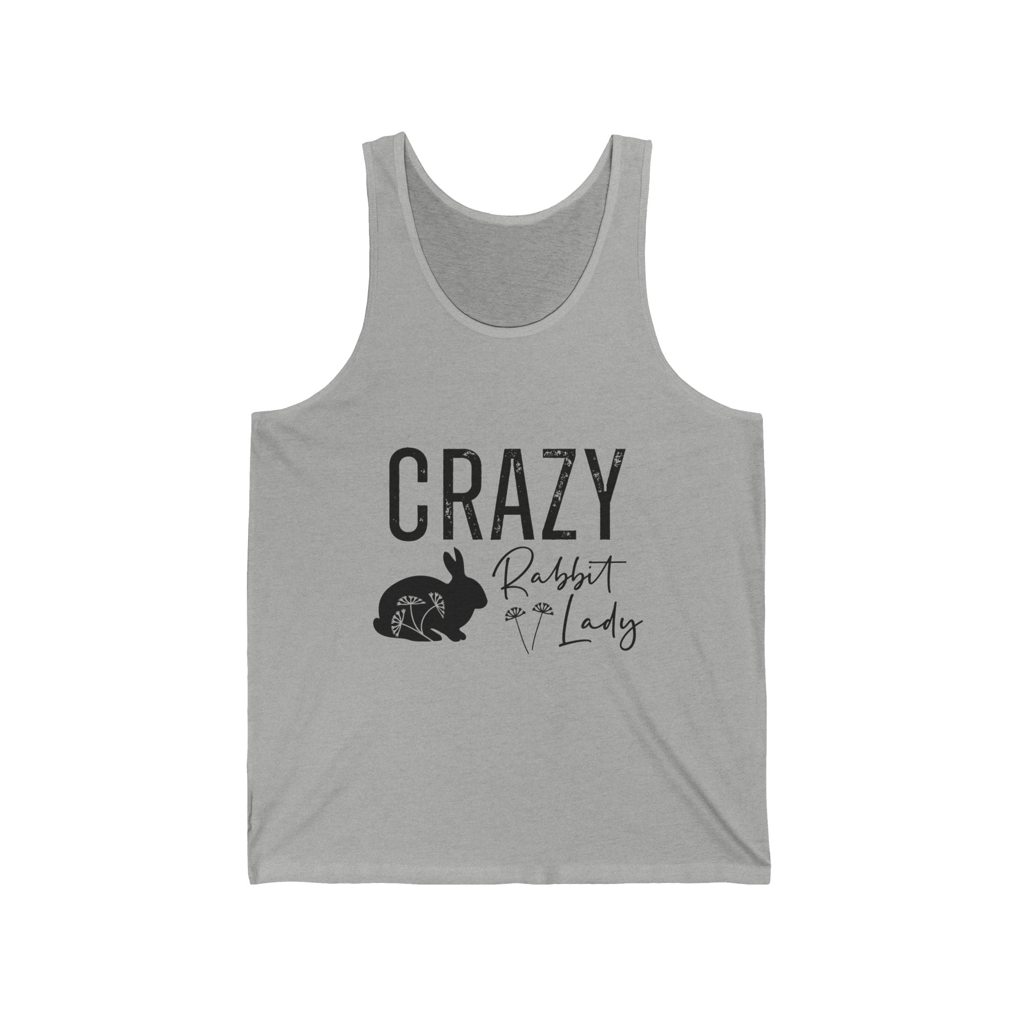 Crazy Rabbit Lady Unisex Jersey Tank - Perfect for Animal Lovers, Easter Celebrations, Cozy Summer Days, Fun Gifts, Casual Wear