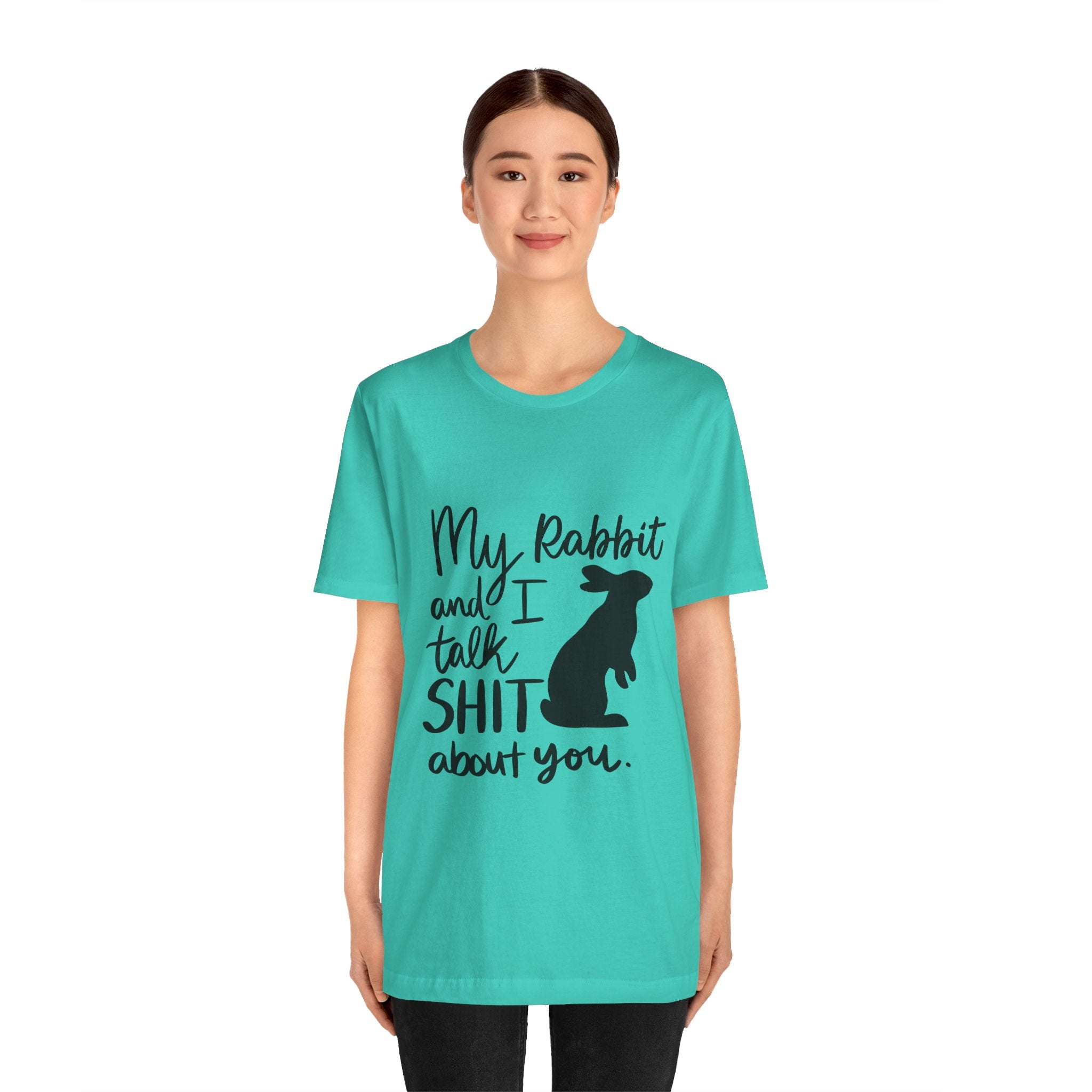 Cute Rabbit Tee: My Rabbit and I Talk SH*T, Funny Animal T-Shirt for Pet Lovers, Easter Gift, Animal Lover Apparel, Casual Wear